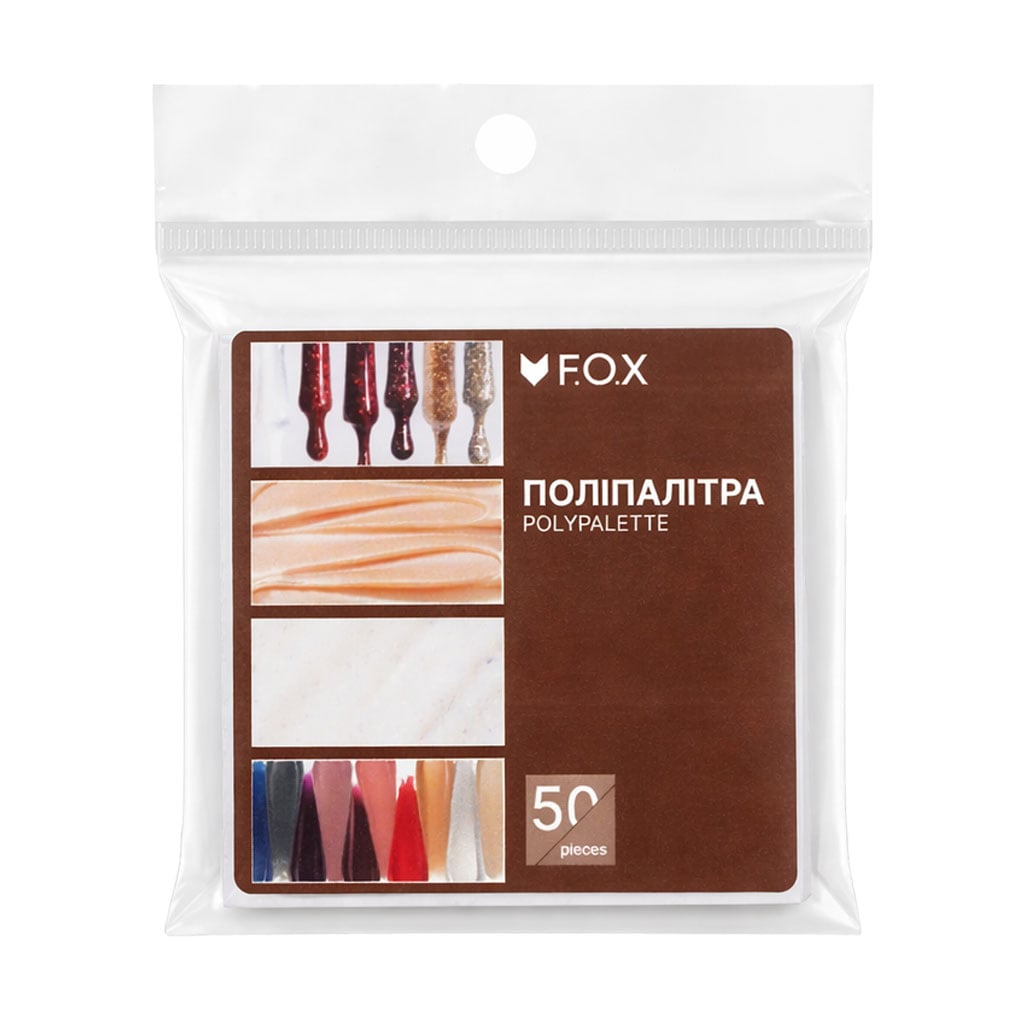 Поліпалітра для дизайну нігтів F.O.X Polypalette, 75*75 мм, 50 шт (FPP)